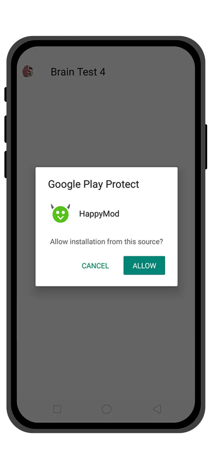 Brain Test 4 mod APK download page in HappyMod – unlimited hints and ads removed