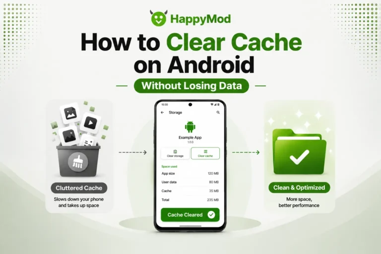 How to Clear Cache on Android without losing data using a smartphone cache cleaning process with temporary files removal and storage optimization