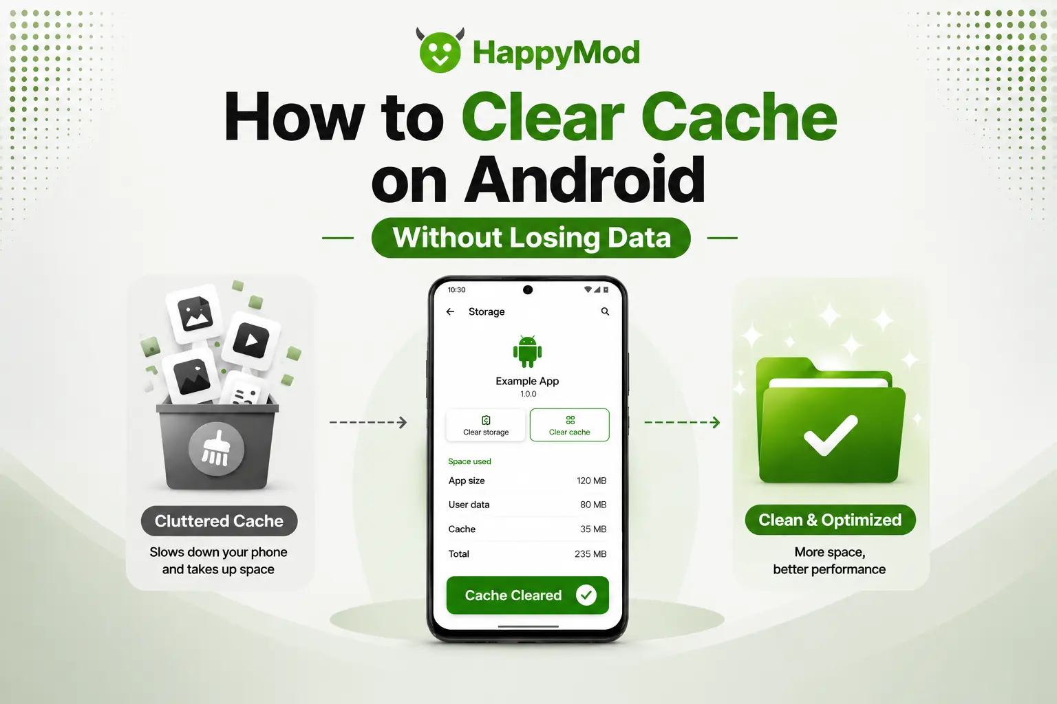 How to Clear Cache on Android without losing data using a smartphone cache cleaning process with temporary files removal and storage optimization